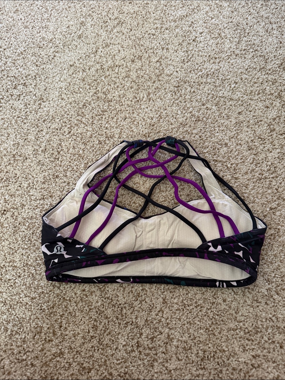 lululemon athletica Purple and Black Strappy Sports Bra